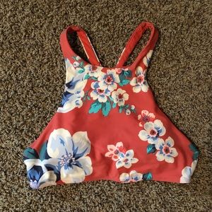 Aerie crop floral swim top